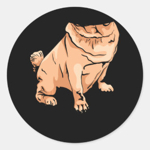 Mops Halloween Costume Funny Animal Body Cosplay Runder Aufkleber