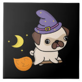 Mops-Halloween-Kachel Fliese (Vorderseite)