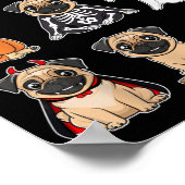 Mops-Halloween-Kostüm Gruseliger Geist Kürbis Mops Poster (Ecke)