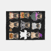 Mops Halloween Kostüm Spooky Ghost Pumpkin Mops Ha Fleecedecke (Vorderseite (Horizontal))