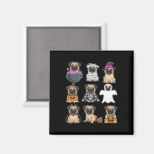 Mops Halloween Kostüm Spooky Ghost Pumpkin Mops Ha Magnet (Vorderseite/Rückseite)