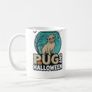 Mops-Halloween-Mädchen Vintage-Vector-Design (2)_1 Kaffeetasse