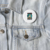 Mops-Halloween-Mädchen Vintage-Vektordesign_1 Button (Beispiel)