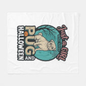 Mops-Halloween-Mädchen-Vintage-Vektordesign_1 Fleecedecke (Vorderseite (Horizontal))