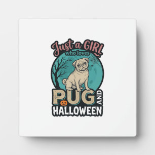 Mops-Halloween-Mädchen-Vintage-Vektordesign_1 Fotoplatte