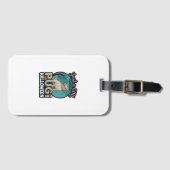 Mops-Halloween-Mädchen-Vintage-Vektordesign_1 Gepäckanhänger (Vorderseite (Horizontal))