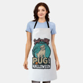 Mops-Halloween-Mädchen-Vintage-Vektordesign_1 Schürze (Getragen)
