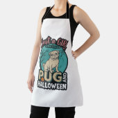 Mops-Halloween-Mädchen-Vintage-Vektordesign_1 Schürze (InSitu)