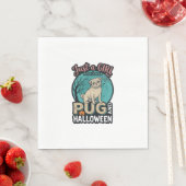 Mops-Halloween-Mädchen Vintage-Vektordesign_1 Serviette (Beispiel)