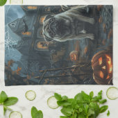 Mops Halloween Night Doggy Delight Geschirrtuch (Gefaltet)