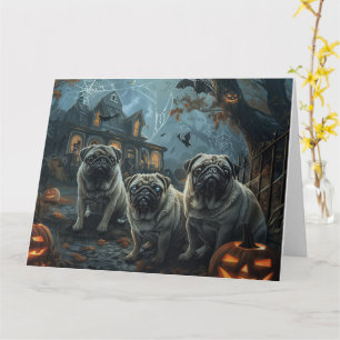 Mops Halloween Night Doggy Delight Karte