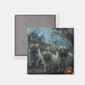 Mops Halloween Night Doggy Delight Magnet (Vorderseite/Rückseite)