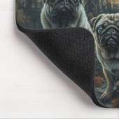 Mops Halloween Night Doggy Delight Mousepad (Ecke)