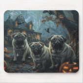 Mops Halloween Night Doggy Delight Mousepad (Vorne)