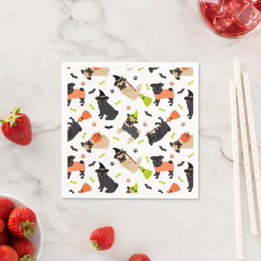 Mops Halloween-Party Serviette (Beispiel)