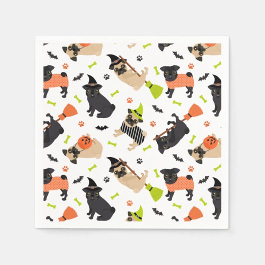 Mops Halloween-Party Serviette (Vorderseite)