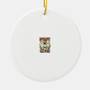 Mops-Halloween-Shirt mit Vintage-Stichmond_1 Keramik Ornament