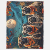Mops Halloween Spooky Fleecedecke (Vorderseite)