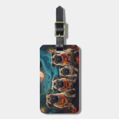 Mops Halloween Spooky Gepäckanhänger (Vorderseite vertikal)