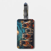 Mops Halloween Spooky Gepäckanhänger (Rückseite vertikal)