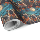 Mops Halloween Spooky Geschenkpapier (Rolleneckpunkt)