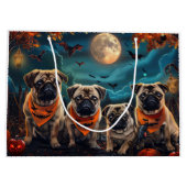 Mops Halloween Spooky Große Geschenktüte (Rückseite)