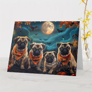 Mops Halloween Spooky Karte