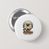 Mops Halloween-Süßigkeiten oder Saures Vintage-Eng Button (Vorne & Hinten)