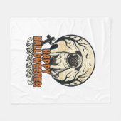 Mops Halloween-Süßigkeiten oder Saures Vintage-Gra Fleecedecke (Vorderseite (Horizontal))