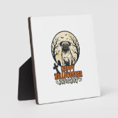 Mops Halloween-Süßigkeiten oder Saures Vintage-Gra Fotoplatte (Vorderseite)