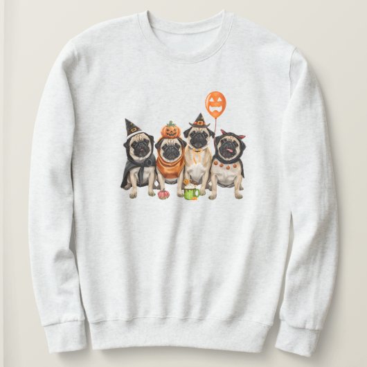 Mops Halloween Sweatshirt-Halloween Hundemutter Sweatshirt (Design vorne)