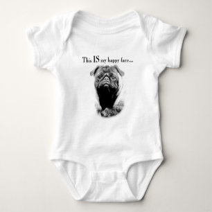 Mops Happy Face Baby Strampler
