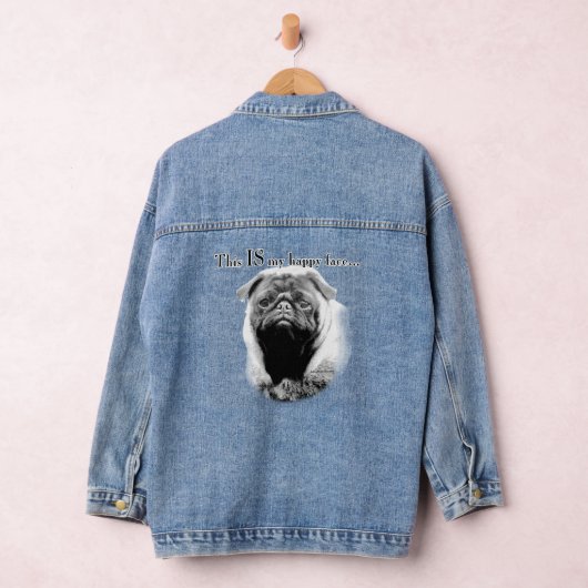 Mops Happy Face Denim Jacket Jeansjacke (Hangar)