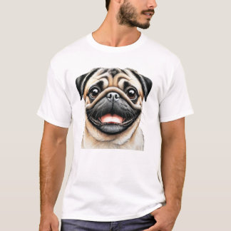 Mops Happy Face Dog T-Shirt