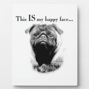 Mops Happy Face Fotoplatte