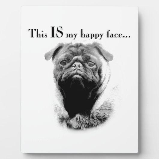 Mops Happy Face Fotoplatte (Vorderseite)