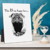 Mops Happy Face Fotoplatte (Seite)