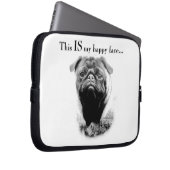 Mops Happy Face Laptopschutzhülle (Vorne Rechts)