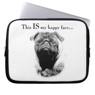 Mops Happy Face Laptopschutzhülle