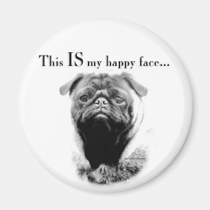 Mops Happy Face Magnet