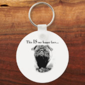 Mops Happy Face Schlüsselanhänger (Vorderseite)
