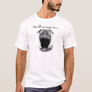 Mops Happy Face T-Shirt
