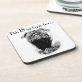 Mops Happy Face Untersetzer (Linke Seite)