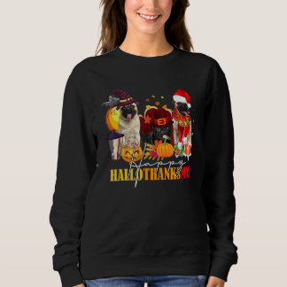Mops Happy Hallothanksmas Halloween Erntedank Ch Sweatshirt