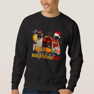 Mops Happy Hallothanksmas Halloween Erntedank Ch Sweatshirt