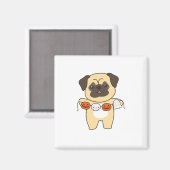 Mops Happy Halloween Dog Kostüm Magnet (Vorderseite/Rückseite)