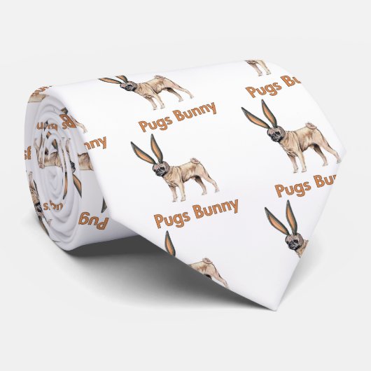 Mops-Häschen Krawatte (Gerollt)