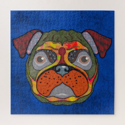Mops hässliche Hunde Gesicht Jigsaw Puzzle (Vertikal)