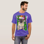 Mops hässlicher Weihnachtsfest Mops mit einem Weih T-Shirt (Vorne ganz)