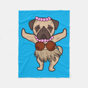 Mops hawaiianischer Hula-Tanz Cool Aloha Tier Lust Fleecedecke